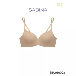 SABINA BRALESS เสื้อชั้นใน (ไม่มีโครง) Seamless Fit รุ่น Pretty Perfect  รหัส SBU9800C3 สีเนื้อเข้ม