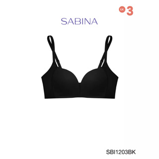 Sabina เสื้อชั้นใน Invisible Wire (ไม่มีโครง) Seamless Fit รุ่น Modern V  รหัส SBI1203BK สีดำ