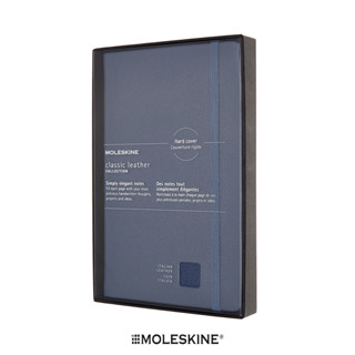 Moleskine สมุดบันทึก สมุดโน๊ต ปกแข็ง หนังแท้ มีเส้น ขนาด 13x21 ซม