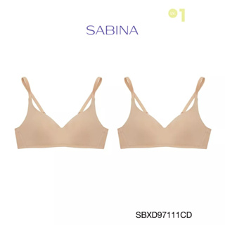 Sabina เสื้อชั้นใน  (Set 2 ชิ้น) Invisible Wire (ไม่มีโครง) รุ่น Perfect Bra รหัส SBXD97111CD สีเนื้อเข้ม