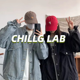 CHILLG LAB เทรนด์: ป๊อปเยาวชน, แจ็คเก็ตฤดูใบไม้ร่วงผู้ชายขี้เกียจเรียบง่ายของญี่ปุ่น, เสื้อโค้ทยีนส์อินเทรนด์วรรณกรรม, ปกแขนยาวใหม่