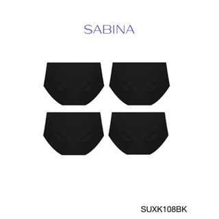 Sabina กางเกงชั้นใน (Set 4 ชิ้น) Panty Seamless รุ่น Soft Collection รหัส SUXK108BK สีดำ