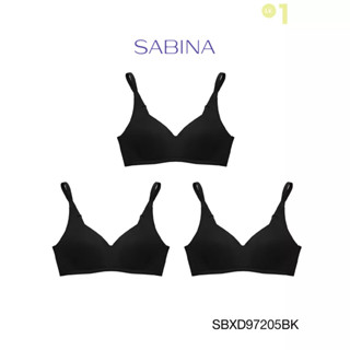 Sabina เสื้อชั้นใน Invisible Wire (Set 3 ชิ้น) (ไม่มีโครง) รุ่น Perfect Bra รหัส SBXD97205BK สีดำ