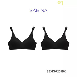 Sabina เสื้อชั้นใน Invisible Wire (Set 2 ชิ้น) (ไม่มีโครง) รุ่น Perfect Bra รหัส SBXD97205BK สีดำ