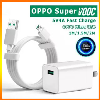 ชุดสายชาร์จ OPPO SUPER VOOC แท้ 100% สายชาร์จ Micro USB+หัวชาร์จ 5V4A ชุดชาร์จ รองรับ R15 R11 R11S R9S A77 A79 A57 R9 F9