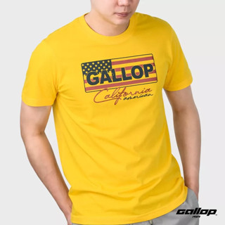 GALLOP : เสื้อยืดผ้าคอตตอนพิมพ์ลาย Graphic Tee รุ่น GT9105 สีเหลือง ราคาปกติ 790.-