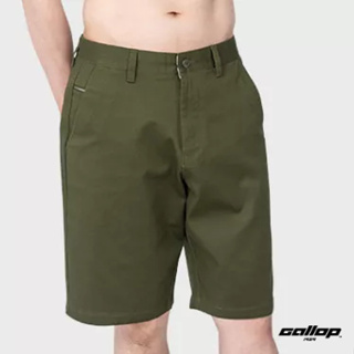 GALLOP : Striped shorts pants กางเกงขาสั้นผ้าทอริ้ว รุ่น GS9019 สี Olive Green - เขียว / ราคาปกติ 1490.-