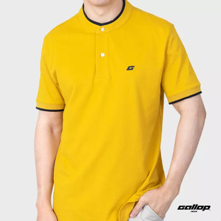 GALLOP : Mens Wear Mandarin Collar Tee เสื้อคอจีน ผู้ชาย ผ้าปิเก้ รุ่น GP9065 สี Yellow - เหลือง / ราคาปกติ 1290.-