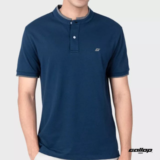 GALLOP : Mandarin Collar Tee เสื้อคอจีน ผู้ชาย ผ้าปิเก้ รุ่น GP9065 สี Dark Navy - กรม / ราคาปกติ 1290.-