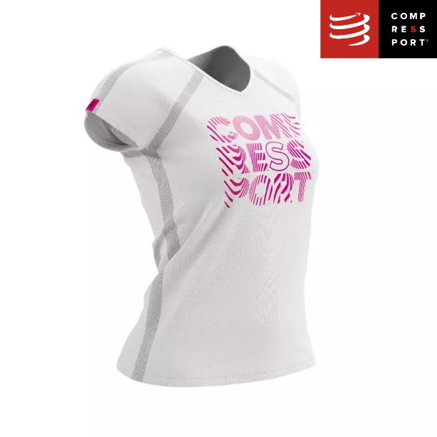 Compressport เสื้อวิ่งแขนสั้น ผู้หญิง สีขาว TRAINING SS TSHIRT WOMEN - LADIES EDITION ใส่สบาย แห้งไว ของแท้ 100%