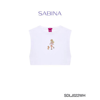 SABINA  Barbie เสื้อยืดลำลอง รหัส SDLJ022WH สีขาว