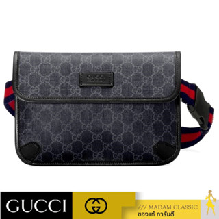 GUCCI GG SUPREME BLACK BELT BAG (BLACK/GREY)  [‎598113K5RLN1095]