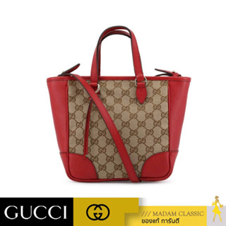 ของแท้ 💯% GUCCI BREE ORIGINAL GG MINI TOTE (BEIGE/RED) [449241KY9LG8606]