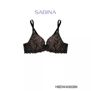 Sabina เสื้อชั้นใน มีโครง ฟองน้ำไม่ดันทรง รุ่น  Habpy Non Push รหัส HBDW4065BK สีดำ