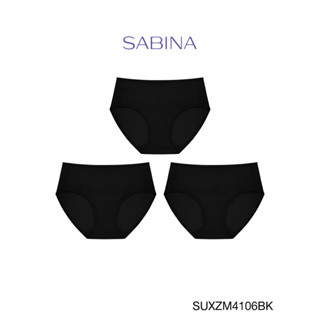 Sabina กางเกงชั้นใน (Set 3 ชิ้น) (ทรงHalf) รุ่น Panty Zone รหัส SUXZM4106BK สีดำ