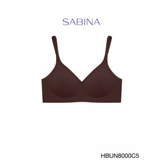 Sabina เสื้อชั้นใน Habpy Non Push  Invisible Wire (ไม่มีโครง) ฟองน้ำไม่ดันทรง รหัส HBUN8000C5 สีน้ำตาลโกโก้