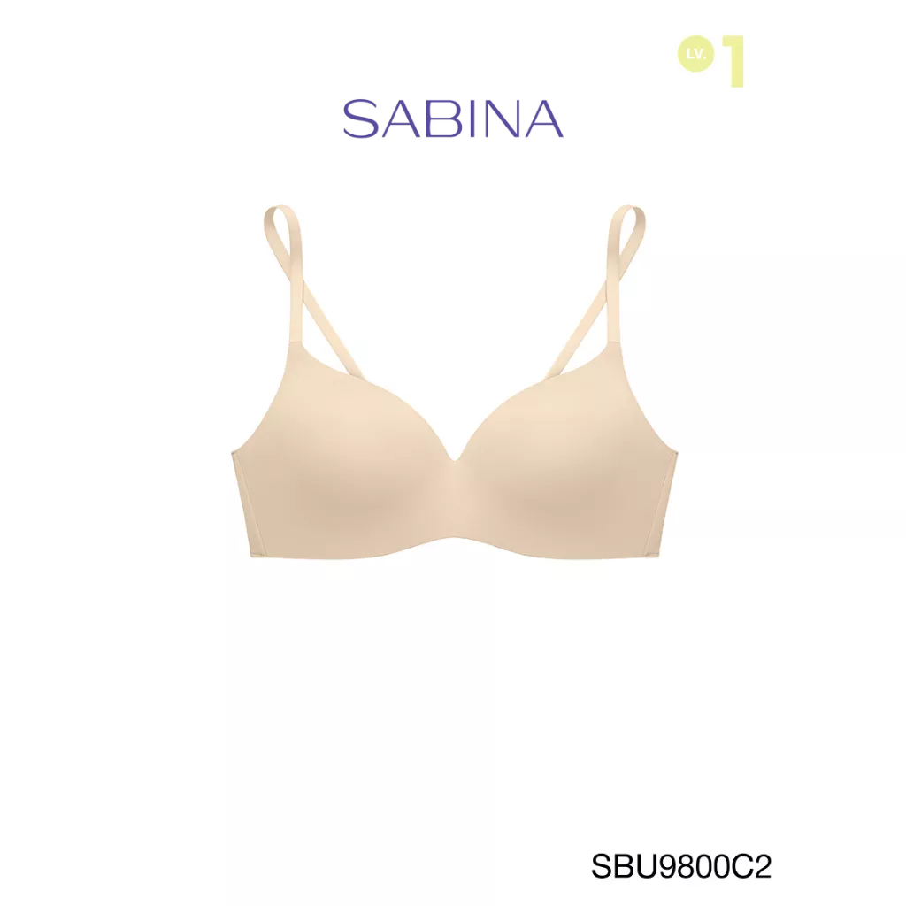 SABINA BRALESS เสื้อชั้นในไม่มีโครง Seamless Fit รุ่น Pretty Perfect  รหัส SBU9800C2 สีเนื้ออ่อน