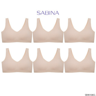 SABINA BRALESS เสื้อชั้นใน (Set 6 ชิ้น) Seamless (ไม่มีโครง) รุ่น Soft Collection รหัส SBXK108CL สีเนื้ออ่อน