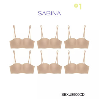 Sabina เสื้อชั้นใน (Set 6 ชิ้น) Invisible Wire (ไม่มีโครง) รุ่น Pretty Perfect รหัส SBXU8900CD สีเนื้อเข้ม