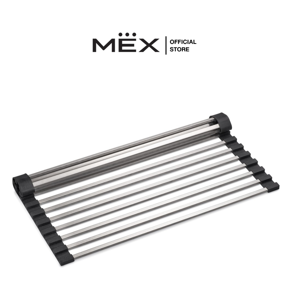 MEX รุ่น RM330 ตะแกรงแบบม้วน ขนาด 33 x 42.6 ซม. สเตนเลส สตีล AISI 304 พร้อมขอบซิลิโคนกันลื่น