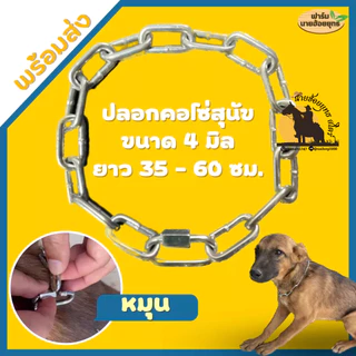 ปลอกคอหมา ปลอกคอโซ่ สุนัข ขนาด 4 มิล สแตนเลสไม่เป็นสนิม ใช้งานได้อเนกประสงค์