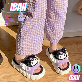IBAII.  รองเท้าแตะสตรีผ้าลินินน่ารัก Sanrio Girls รองเท้าแตะในร่มกันลื่น