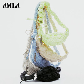 AMILA carlyn soft bag หญิงลําลองน้ําหนักเบา กระเป๋าโฮโบ ทรงก้อนเมฆ แนวเกาหลี ที่ห้อย แถมฟรี แฟชั่นเกาหลี