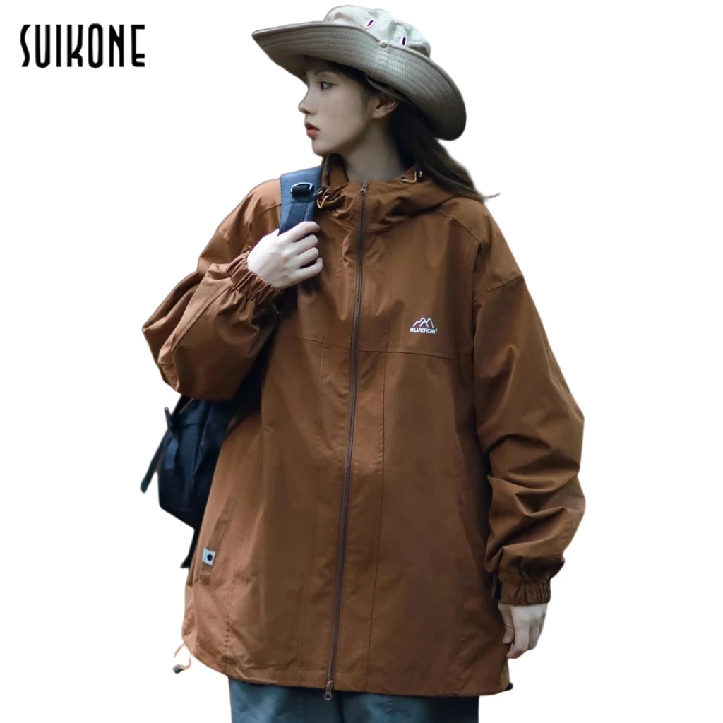 Suikone เสื้อแจ็คเก็ตผู้ชายแขนยาวเยาวชนยอดนิยมสไตล์ญี่ปุ่นสีทึบฤดูใบไม้ร่วงและฤดูหนาวเสื้อแจ็คเก็ตกีฬากลางแจ้ง