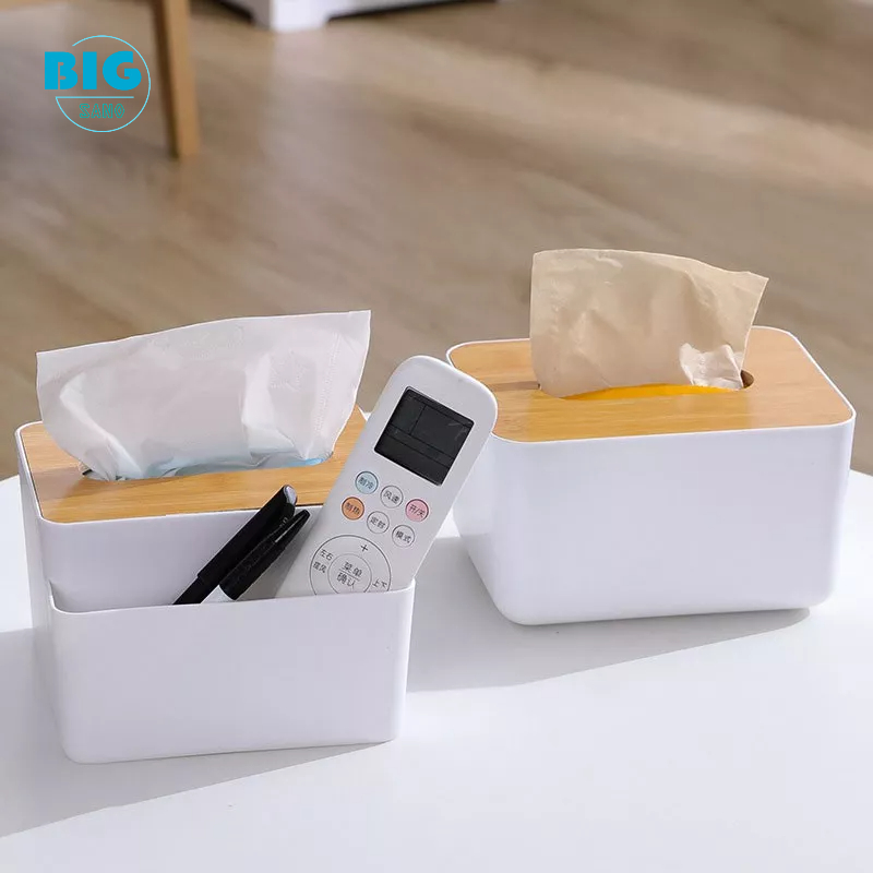 ฟรี (💖Sticker👩🏻‍❤️‍👩🏼)กล่องทิชชู่ไม้ กล่องทิชชู่ Wood Tissue Box แบบไม้สไตล์ยุโรป