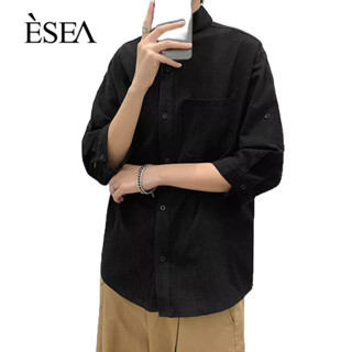 ESEA เสื้อเชิ้ตผู้ชาย, สไตล์ญี่ปุ่นและเกาหลีสไตล์อินเทรนด์, เสื้อเชิ้ตลําลองสีทึบฤดูร้อน