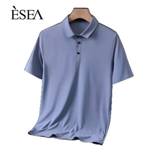 ESEA เสื้อยืดผู้ชายมาตรฐาน ins สีทึบสบาย ๆ เสื้อโปโลแฟชั่นแนวโน้มเยาวชนใหม่แขนสั้น