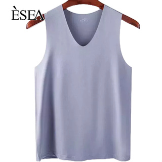 ESEA ผู้ชายเสื้อกั๊กคอวีเสื้อยืดเสื้อยืดบางเสื้อผู้ชายน้ำแข็งผ้าไหมจำแนกกีฬาเสื้อบอททอม