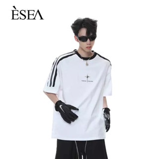 ESEA ผู้ชายเสื้อยืดในถนนสูงทั้งหมด-การแข่งขันผู้ชายเสื้อยืดแฟชั่นรอบคอหลวมแนวโน้มแขนสั้น