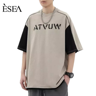 ESEA เสื้อยืดผู้ชายในการพิมพ์สีใหม่คมชัดเสื้อยืดผู้ชายคอกลมแขนสั้นมาตรฐานแฟชั่นยอดนิยม