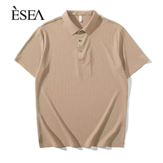 ESEA เสื้อยืดผู้ชายอินเทรนด์ทุกแมตช์สีทึบเสื้อยืดผู้ชาย ins เสื้อโปโลลำลองฮาราจูกุเรียบง่าย