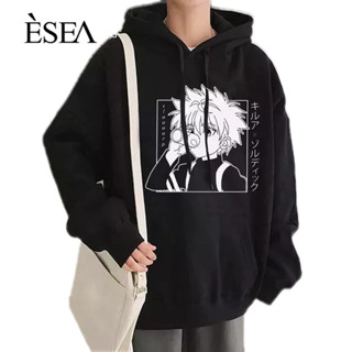 ESEA เสื้อแขนยาวปกติผู้ชายสวมเสื้อบวกหมวกพิมพ์ลายการ์ตูน