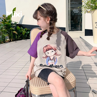 เสื้อยืดเด็กหญิงแขนสั้น ครึ่งแขน สาวน้อย