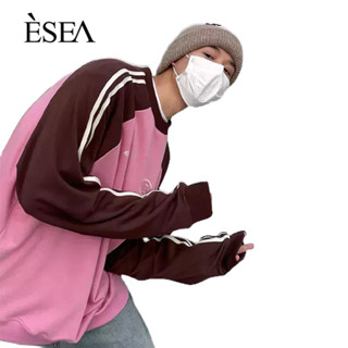 ESEA เสื้อสเวตเตอร์ผู้ชายใหม่อินเทรนด์สไตล์ยุโรปและอเมริกาแผงสีฤดูใบไม้ร่วงและฤดูหนาวคอเสื้อกันหนาวคู่พิมพ์เสื้อสเวตเตอร์ผู้ชาย