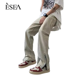 ESEA กางเกงผู้ชายสไตล์ใหม่ฤดูร้อนสีทึบถนนลําลองกางเกงยีนส์ผู้ชาย