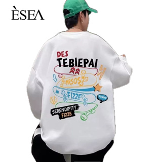 ESEA เสื้อสเวตเตอร์ผู้ชายแบรนด์อินเทรนด์สไตล์ยุโรปและอเมริกาฤดูใบไม้ผลิและฤดูใบไม้ร่วงใหม่คอลูกเรือแฟชั่นย้อนยุคยอดนิยมเสื้อสเวตเตอร์ผู้ชาย