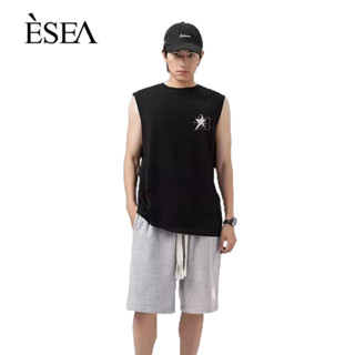 ESEA ผู้ชายเสื้อกั๊กผ้าฝ้ายบริสุทธิ์ทั้งหมด-การแข่งขันพิมพ์หลวมแนวโน้มเสื้อกั๊กผู้ชายแฟชั่นสูงถน