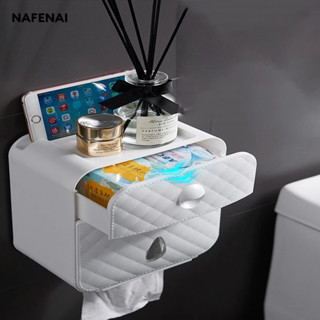 NAFENAI กล่องใส่กระดาษทิชชู่ Toilet Toilet Paper Storage Rack กล่องใส่กระดาษทิชชู่ ไม่เจาะ กันน้ำ ลิ้นชักใส่กระดาษม้วนอเนกประสงค์