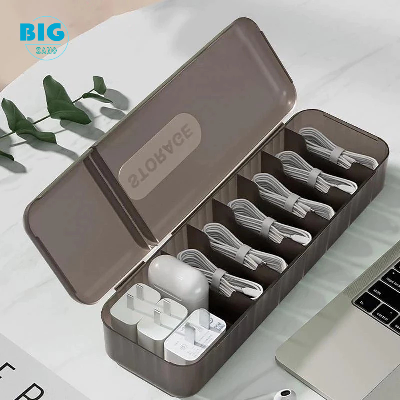พร้อมส่งจากไทย กล่องเก็บเครื่องประดับ กล่องพลาสติก 7ช่อง สําหรับเก็บสายชาร์จโทรศัพท์มือถือ สายเคเบิ้ล