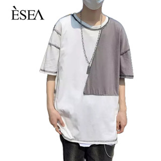 ESEA เสื้อยืดผู้ชาย คอกลม เทรนด์แฟชั่น ลำลอง เสื้อยืดผู้ชาย ยอดนิยม หลวม แขนสั้น