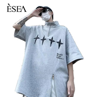 ESEA เสื้อยืดผู้ชาย ศิลปะญี่ปุ่น ลำลอง เสื้อยืดผู้ชาย เทรนด์ฮิต เสื้อโปโลใหม่