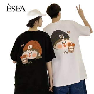 ESEA เสื้อยืดผู้ชาย เยาวชน ยอดนิยม หลวม ทุกการแข่งขัน เสื้อยืดผู้ชาย คู่ เทรนด์ แฟชั่น สบาย ๆ ผู้ชาย แขนสั้น