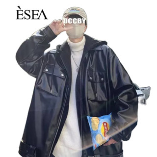 ESEA เสื้อโค้ทผู้ชายแฟชั่นสไตล์ฤดูใบไม้ผลิและฤดูใบไม้ร่วงการออกแบบที่เรียบง่ายความรู้สึกหลวมเสื้อโค้ทลําลองของผู้ชาย