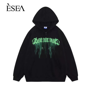 ESEA เสื้อโค้ทผู้ชาย, แขนยาว, มีฮู้ด, ฮิปฮอป, สไตล์ยุโรปและอเมริกาอินเทรนด์, พิมพ์วินเทจ, ชุดคู่, แฟชั่นเสื้อโค้ทยอดนิยมของผู้ชาย