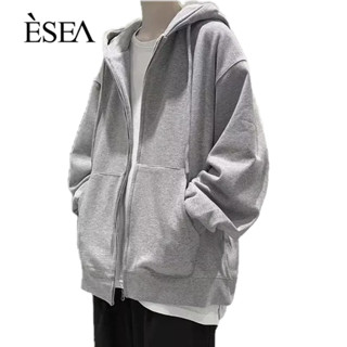 ESEA เสื้อโค้ทผู้ชายอินเทรนด์สไตล์ยุโรปและอเมริกามีฮู้ดฤดูใบไม้ผลิและฤดูใบไม้ร่วงแฟชั่นซิปคาร์ดิแกนเยาวชนสีทึบที่เรียบง่ายเสื้อโค้ทยอดนิยมของผู้ชาย