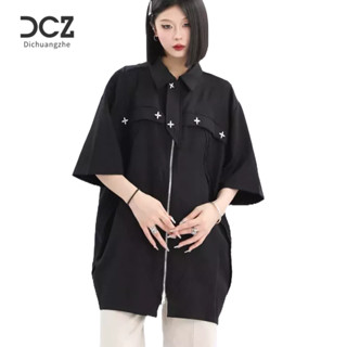 DICHUANGZHE เสื้อเชิ้ตผู้ชาย, สีทึบสไตล์ฤดูร้อน, เทรนด์สไตล์เกาหลี, เสื้อเชิ้ตหลวมยอดนิยม